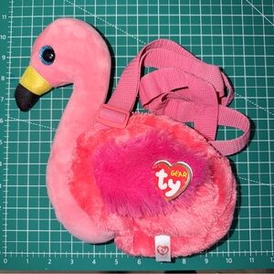 Ty Pink Flamingo Plush Crossbody